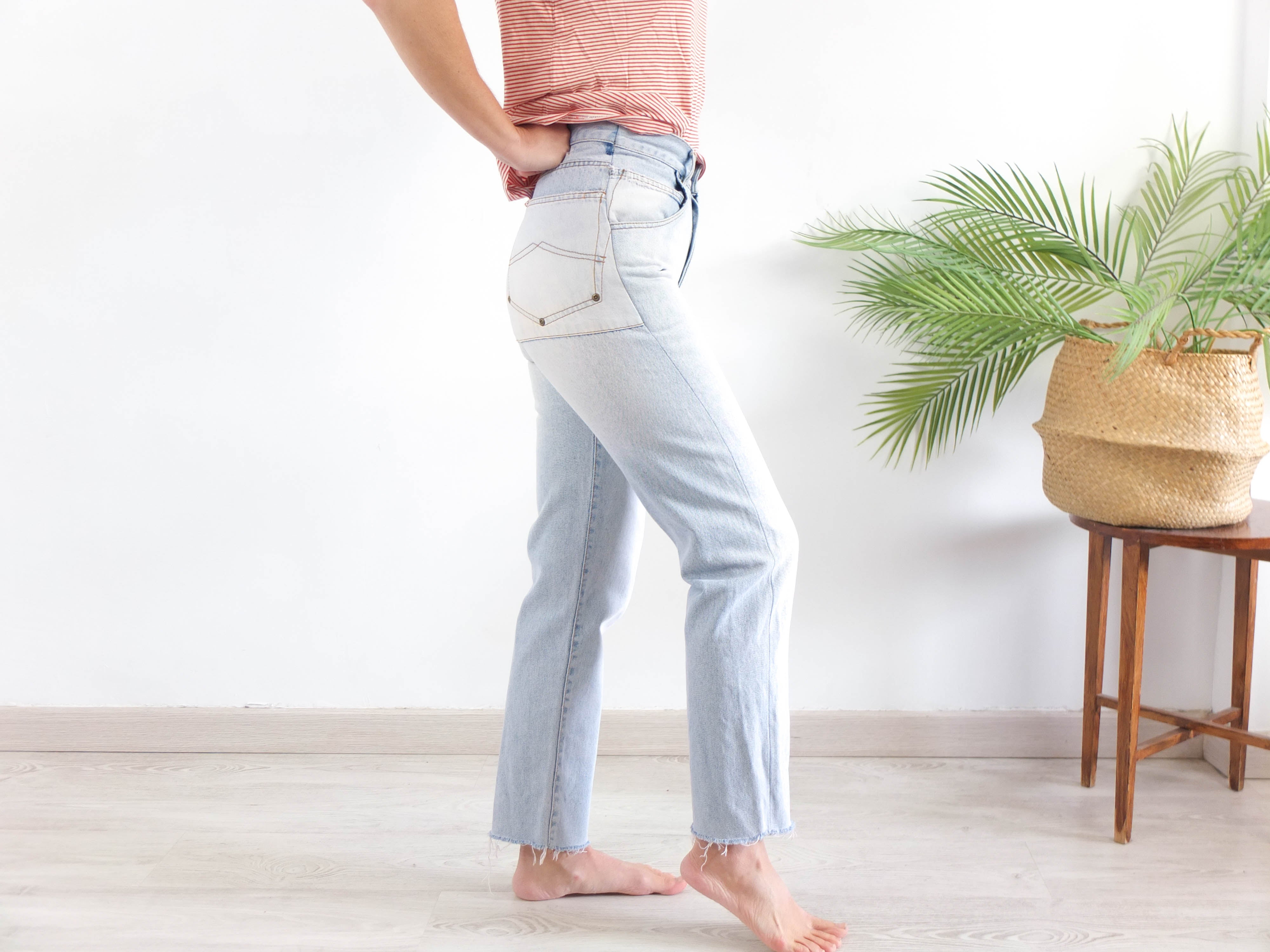 Vaquero vintage de cintura alta en azul claro RebecaVintageShop
