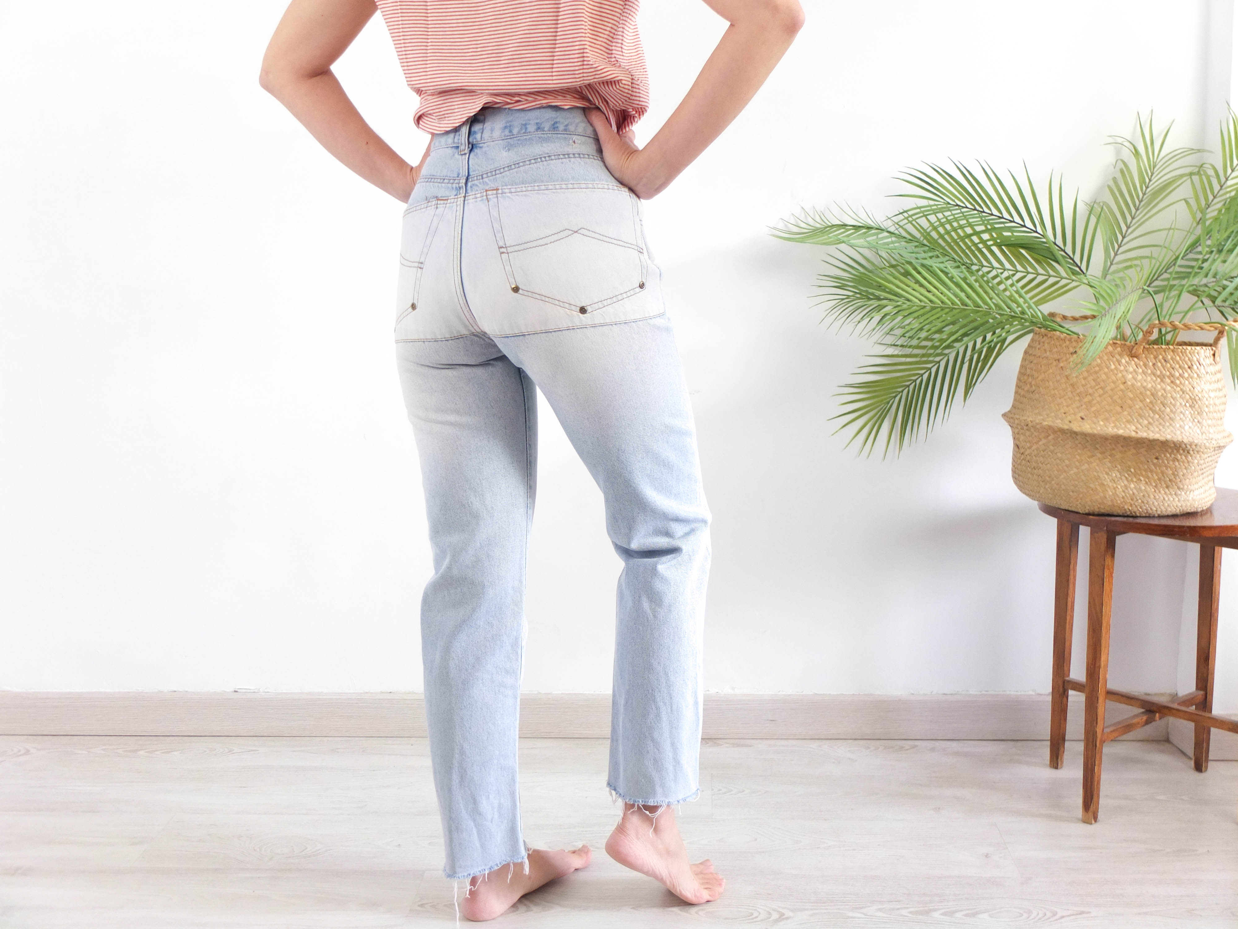Vaquero vintage de cintura alta en azul claro RebecaVintageShop