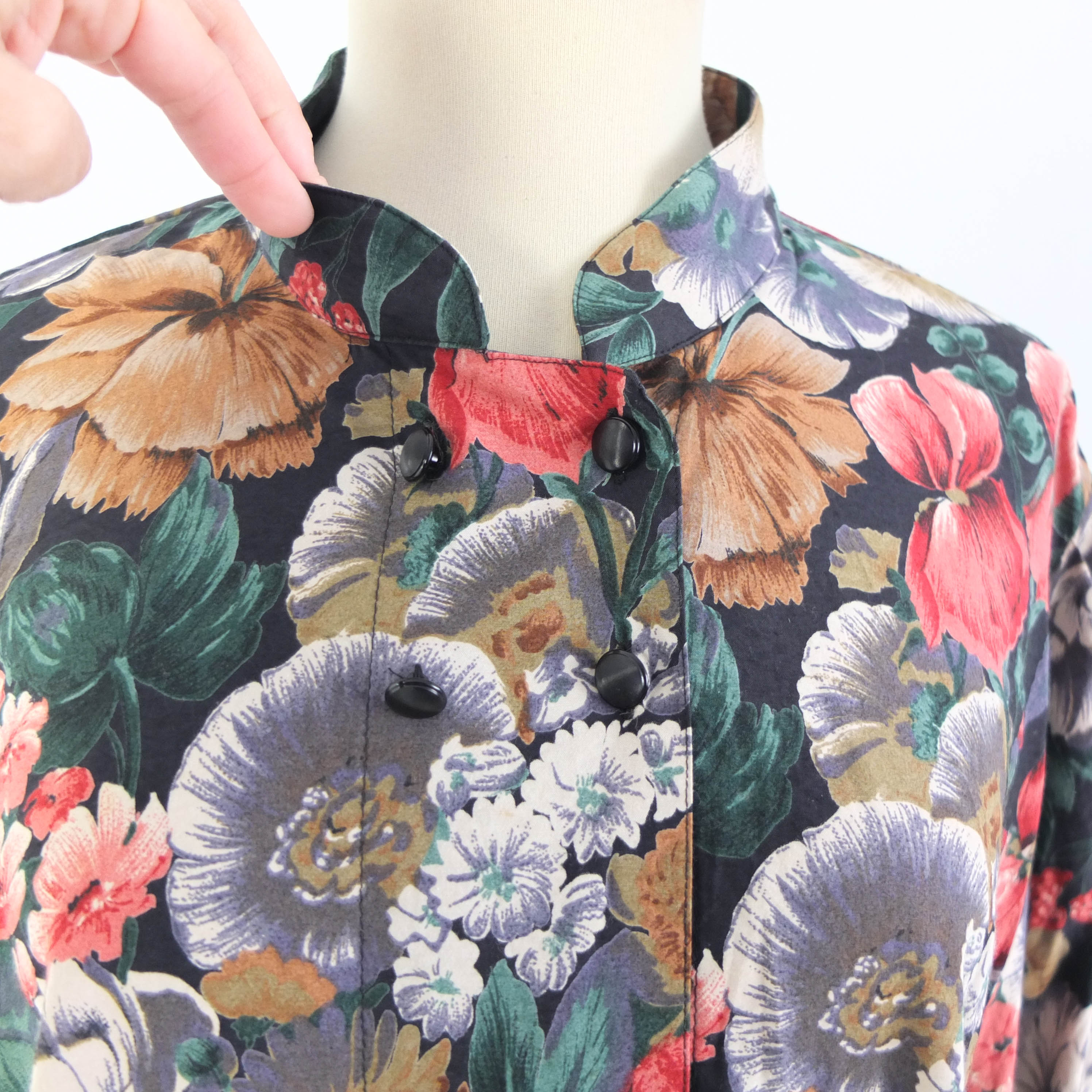 Vintage 80s floral puff sleeve blouse - Size XL/2XL RebecaVintageShop