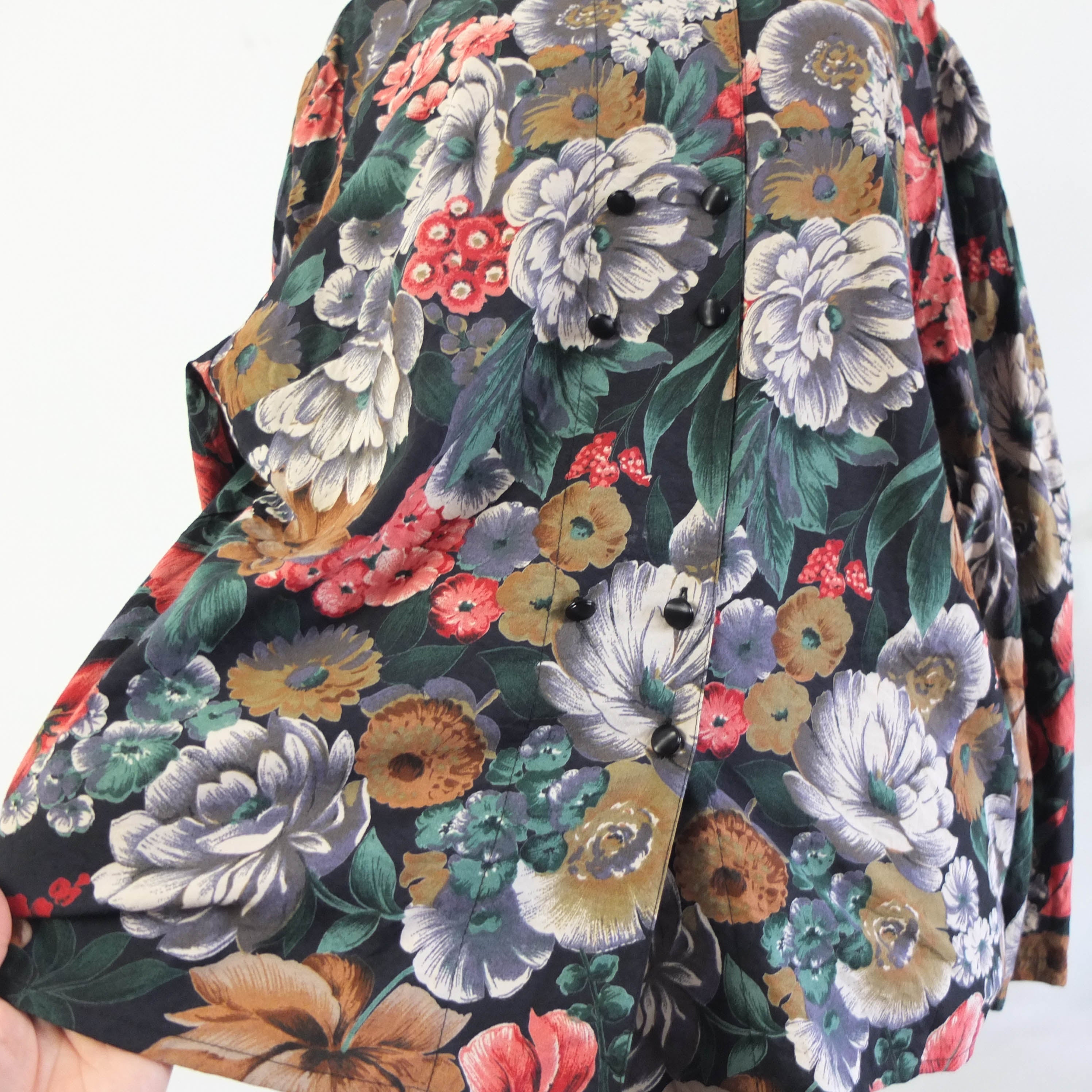 Vintage 80s floral puff sleeve blouse - Size XL/2XL RebecaVintageShop