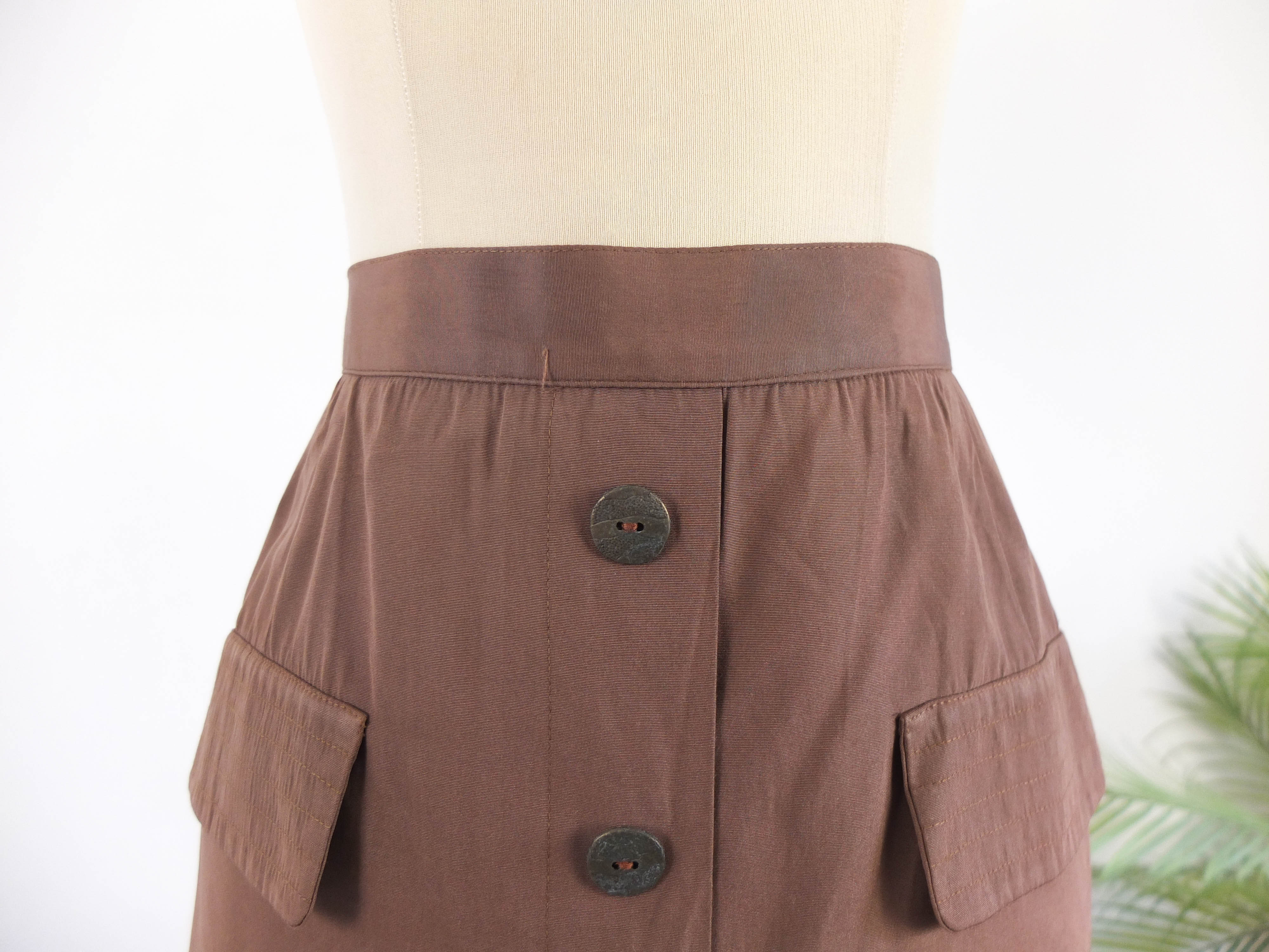 Mini falda marron 90s - M