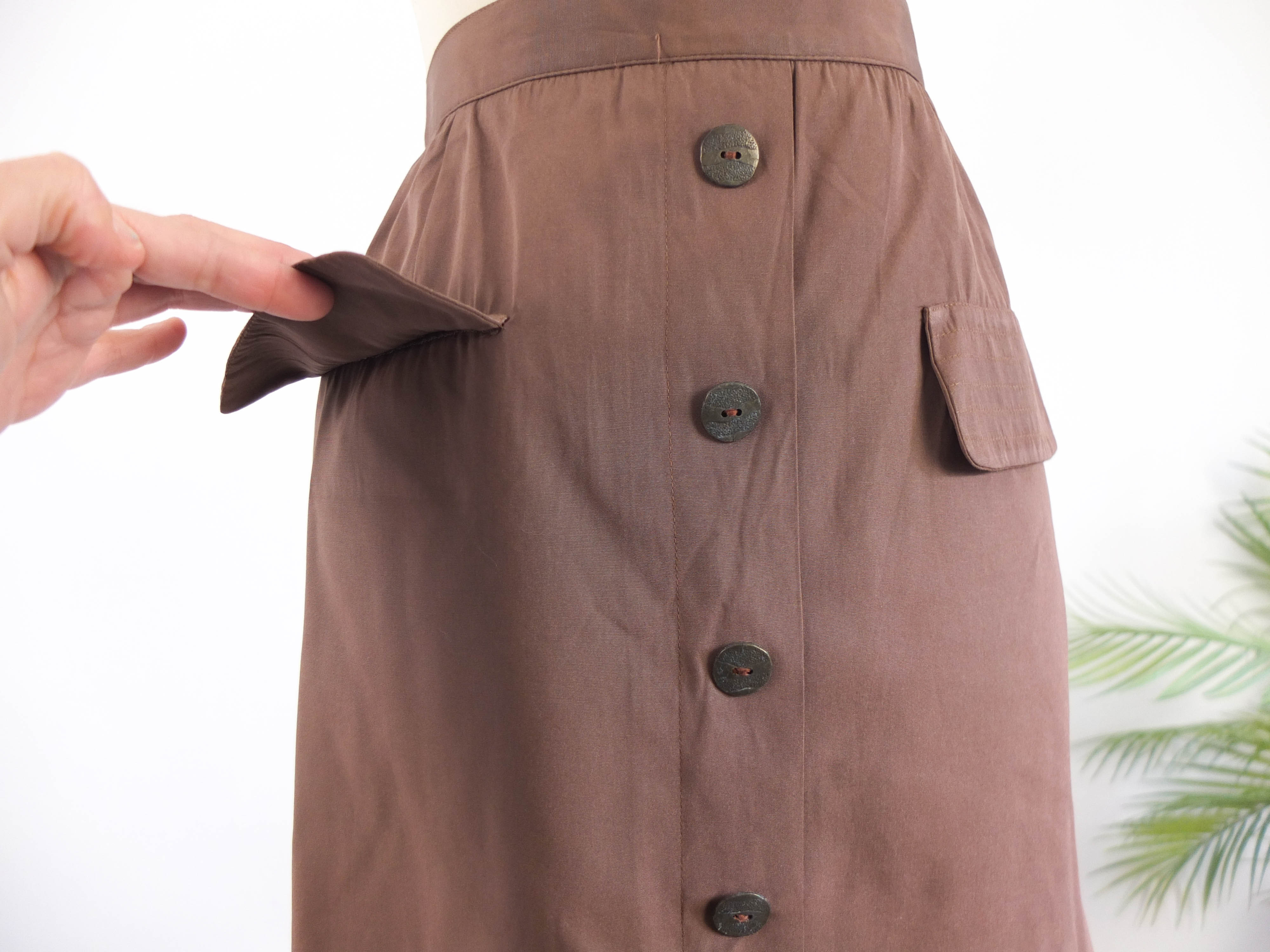 Mini falda marron 90s - M