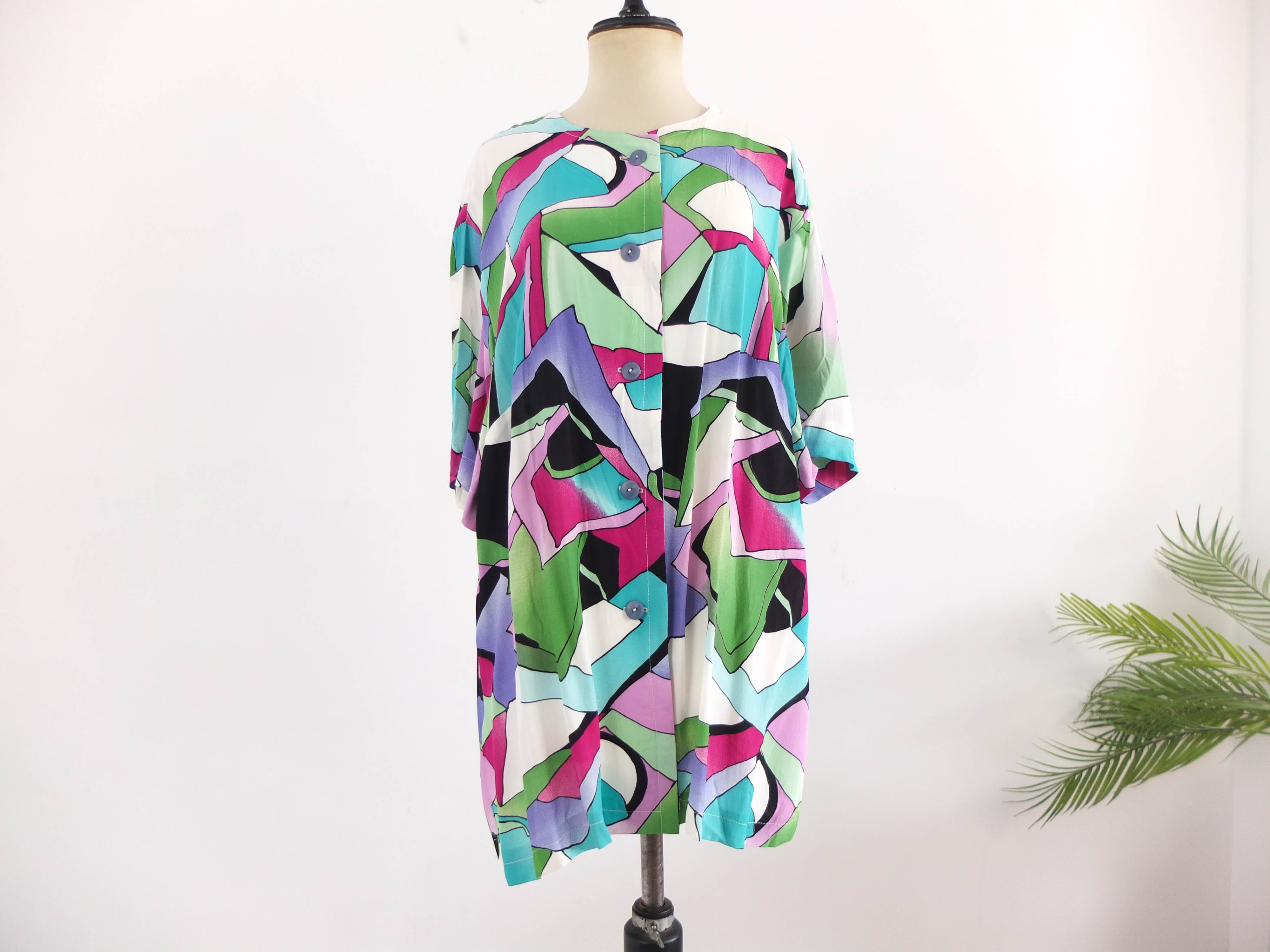 Blusa multicolor oversized 80s RebecaVintageShop