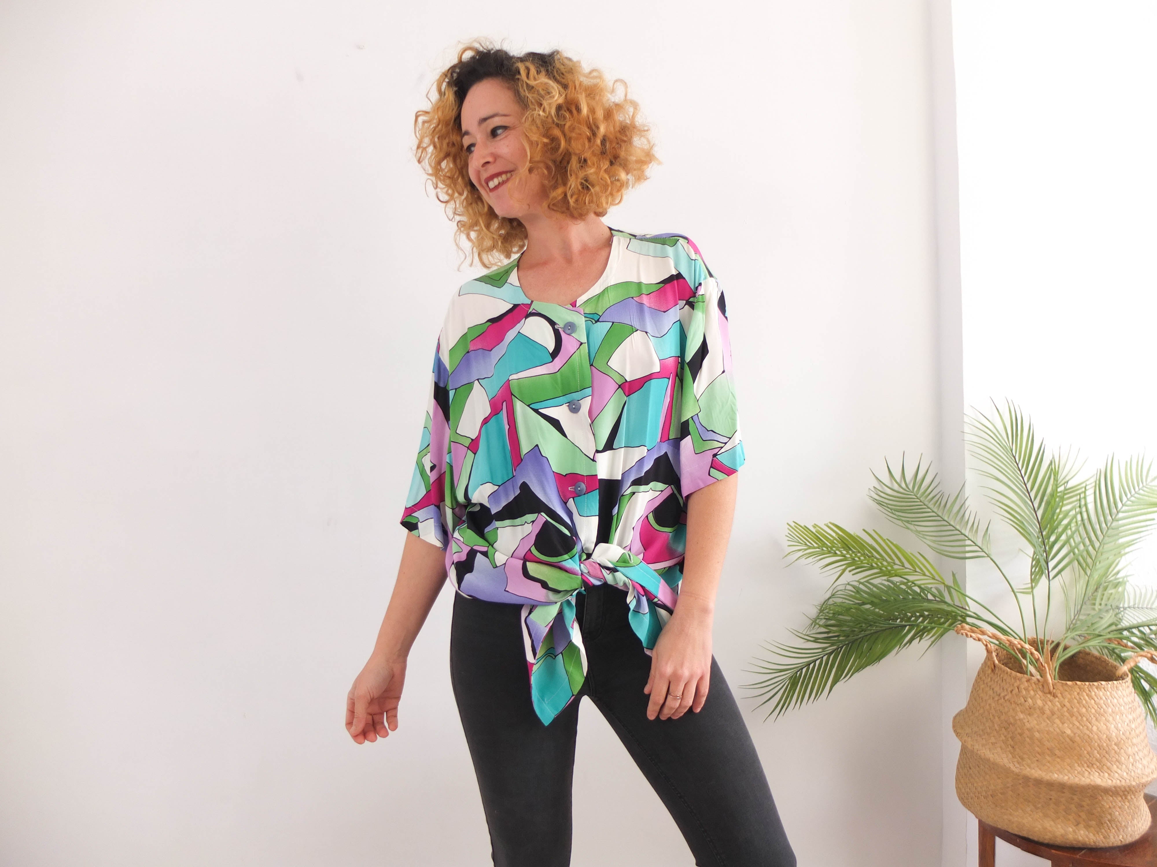 Blusa multicolor oversized 80s RebecaVintageShop