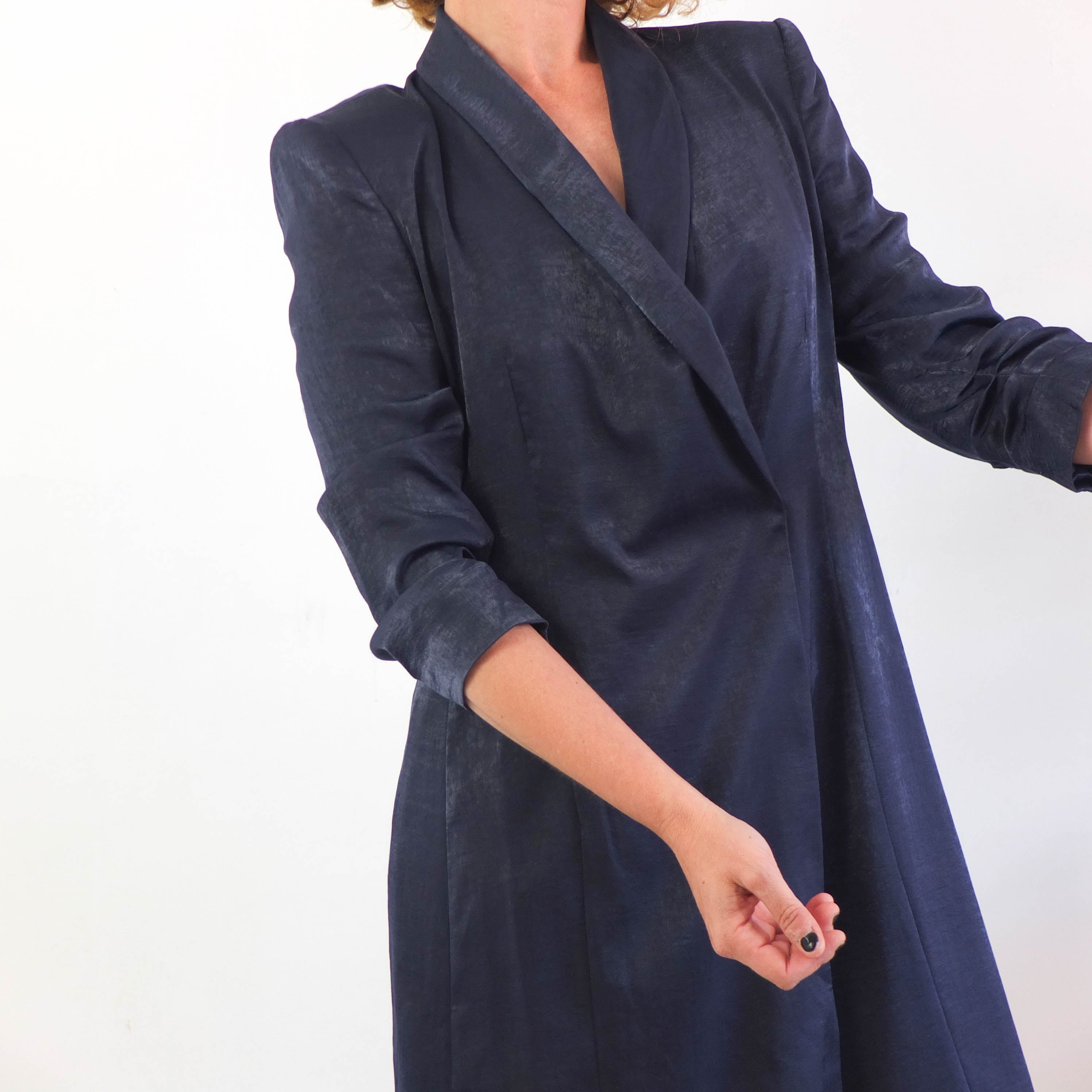 Vintage 90s navy blue blazer dress - Size L RebecaVintageShop