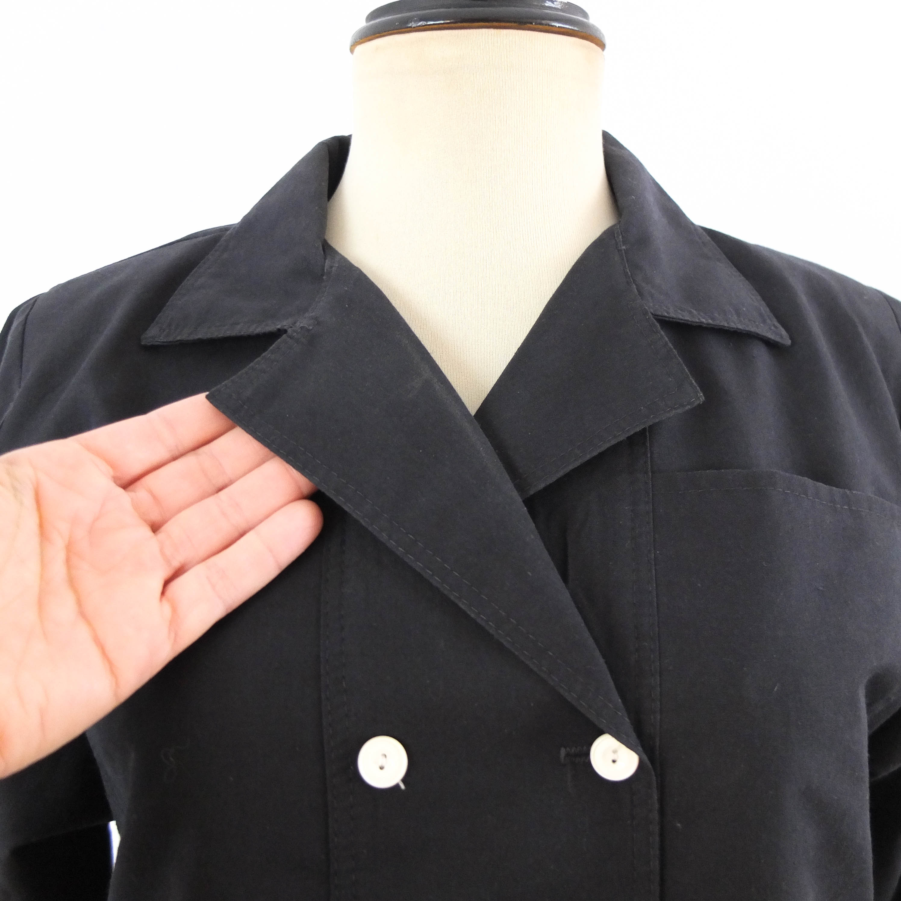 Vestido midi negro 80s vintage RebecaVintageShop