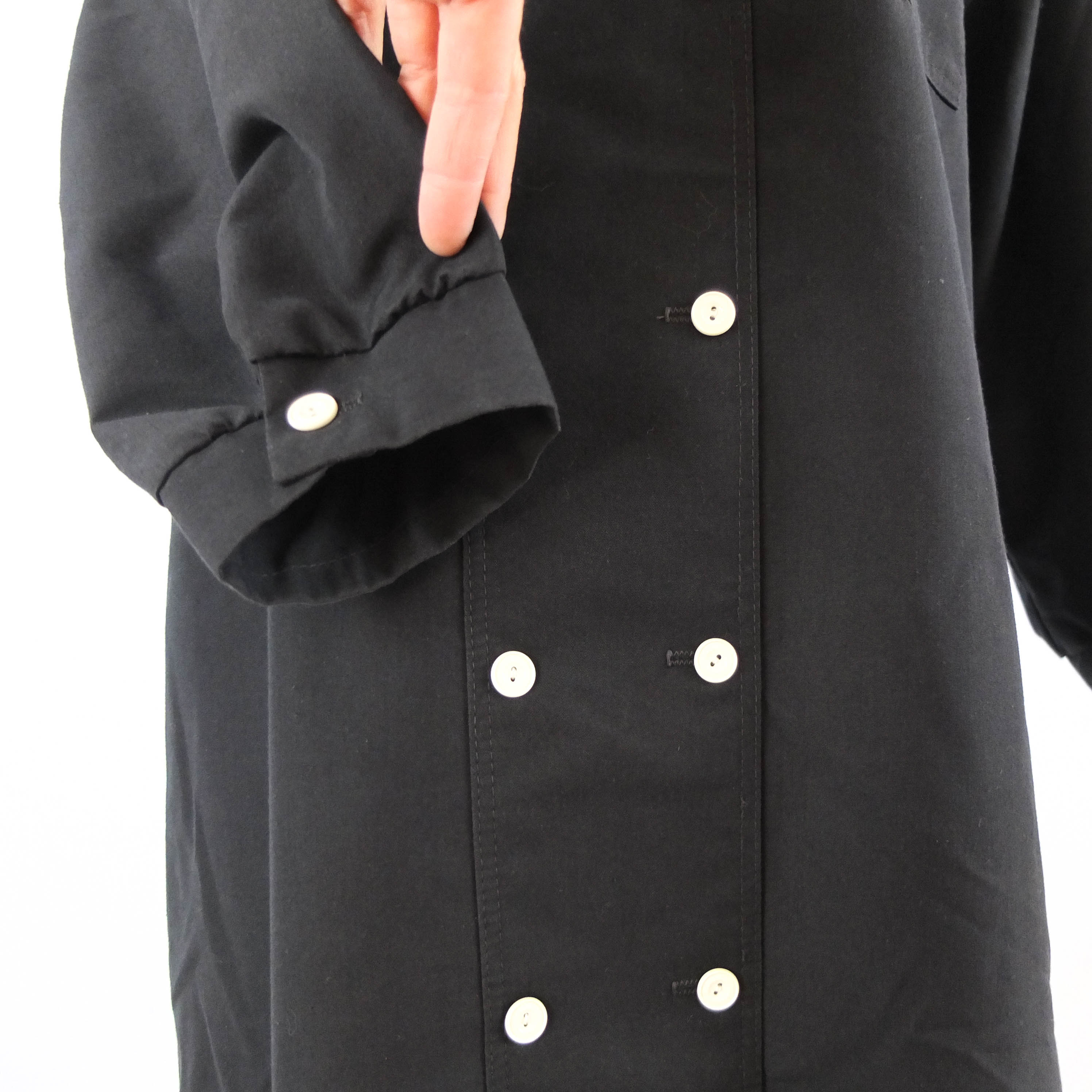 Vestido midi negro 80s vintage RebecaVintageShop