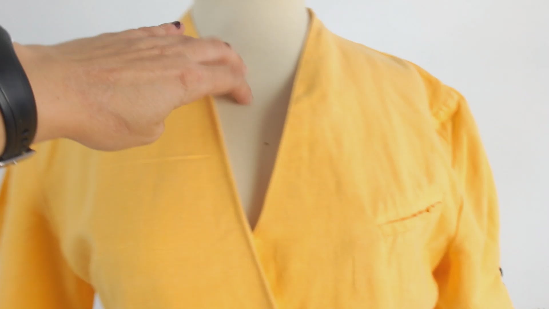 Vintage 90s yellow double breasted mini dress - Size L