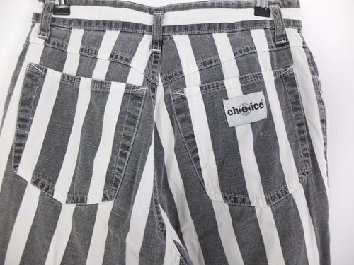 Vintage 80er gestreifte Jeansshorts - M