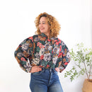Vintage 80s floral puff sleeve blouse - Size XL/2XL RebecaVintageShop