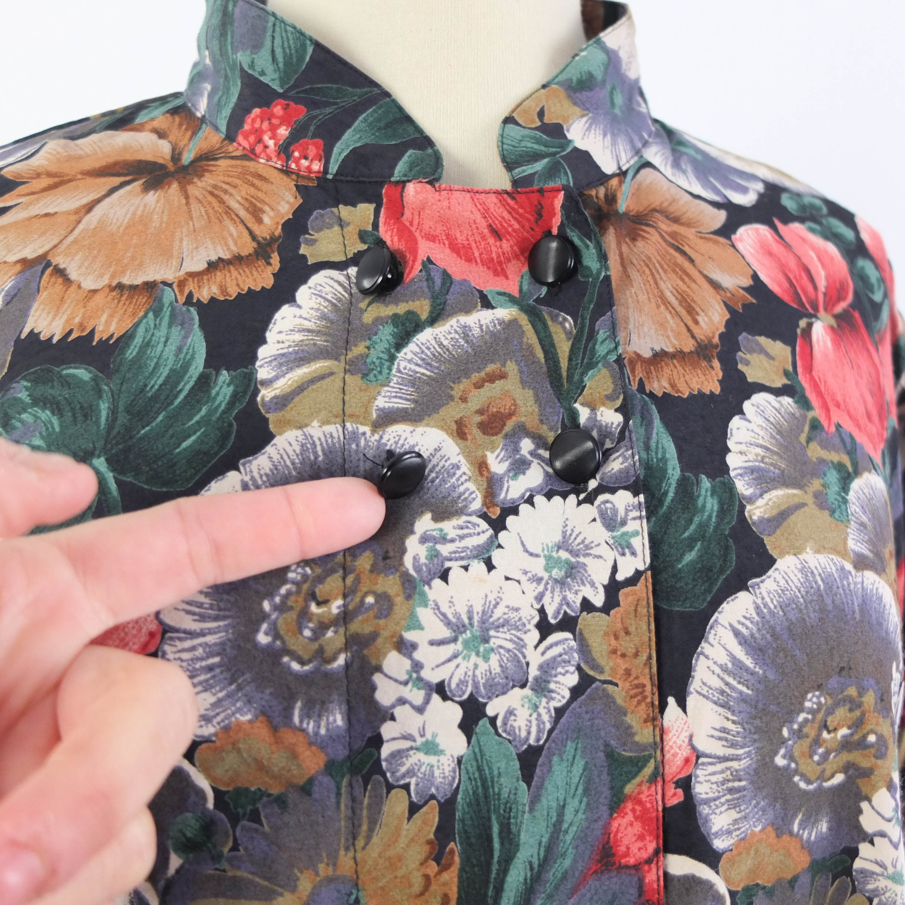Vintage 80s floral puff sleeve blouse - Size XL/2XL RebecaVintageShop