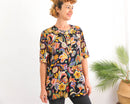 Camisa vintage 80s estampado abstracto multicolor