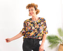 Camisa vintage abstracta multicolor 80s - M/L