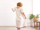 Vestido manga abullonada vintage 70s estilo campesina RebecaVintageShop