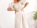 Vestido manga abullonada vintage 70s estilo campesina RebecaVintageShop
