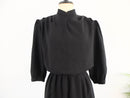 Vestido negro midi vintage 80s RebecaVintageShop