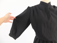 Vestido negro midi vintage 80s RebecaVintageShop