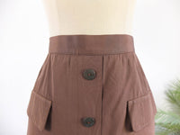 Mini falda marron 70s - M