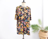 Camisa vintage abstracta multicolor 80s - M/L