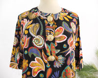 Camisa vintage abstracta multicolor 80s - M/L