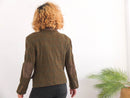 blazer vintage con cuello de ante y coderas de estilo equestre