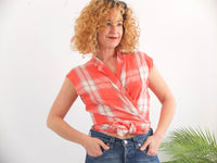 top de lino cruzado 80s vintage