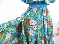 Vestido de seda con flores 80s vintage - L/XL RebecaVintageShop