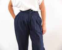 Pantalón plisado azul marino 80s vintage - XS RebecaVintageShop