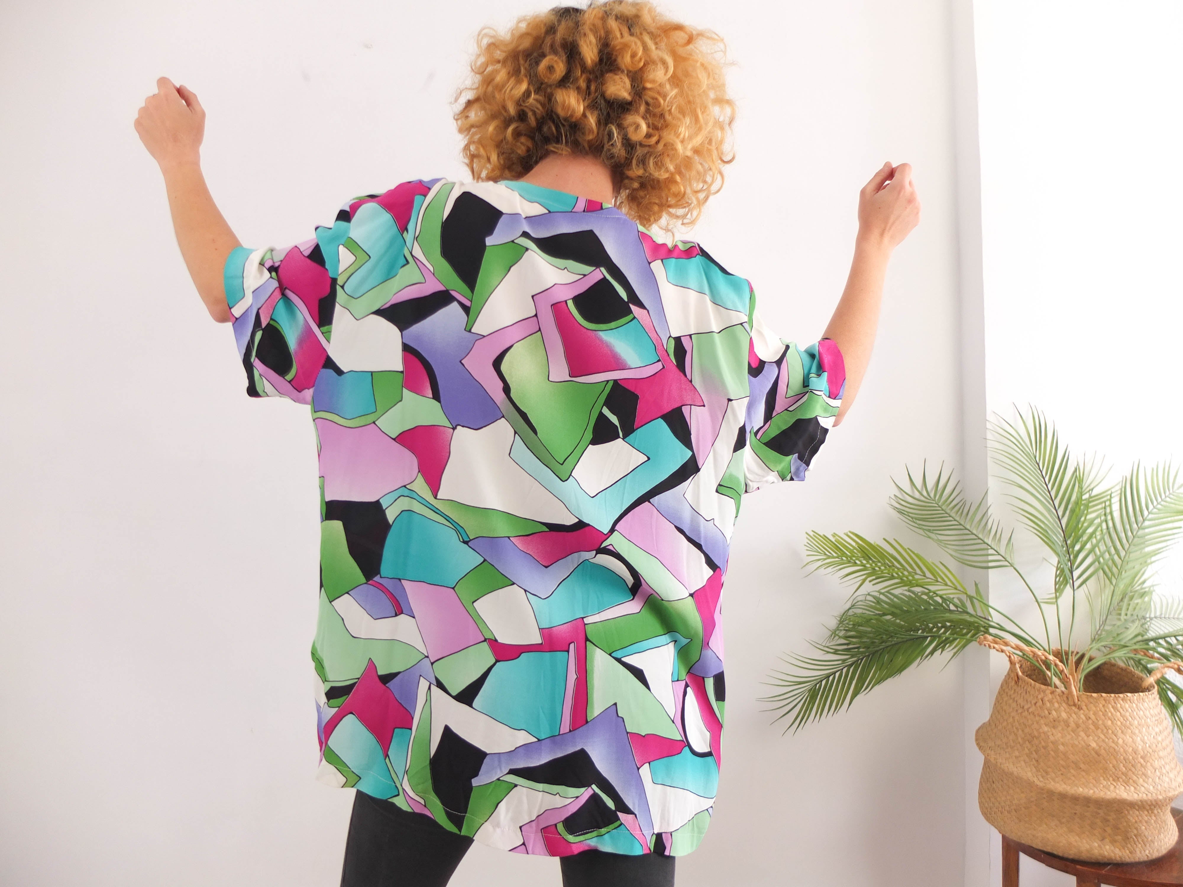 Blusa multicolor oversized 80s