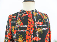 Vintage 70s floral mod mini dress with long sleeve - Size M RebecaVintageShop