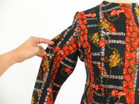 Vintage 70s floral mod mini dress with long sleeve - Size M RebecaVintageShop