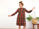 Vintage 70s floral mod mini dress with long sleeve - Size M RebecaVintageShop