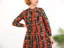 Vintage 70s floral mod mini dress with long sleeve - Size M RebecaVintageShop