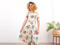 Vestido estampado 70s para mujer talla M