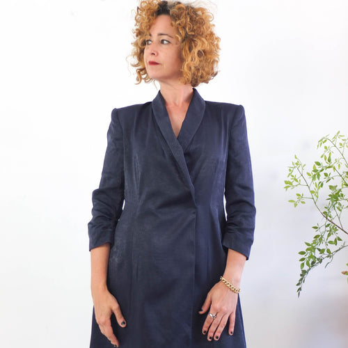 Vintage 90s navy blue blazer dress - Size L RebecaVintageShop