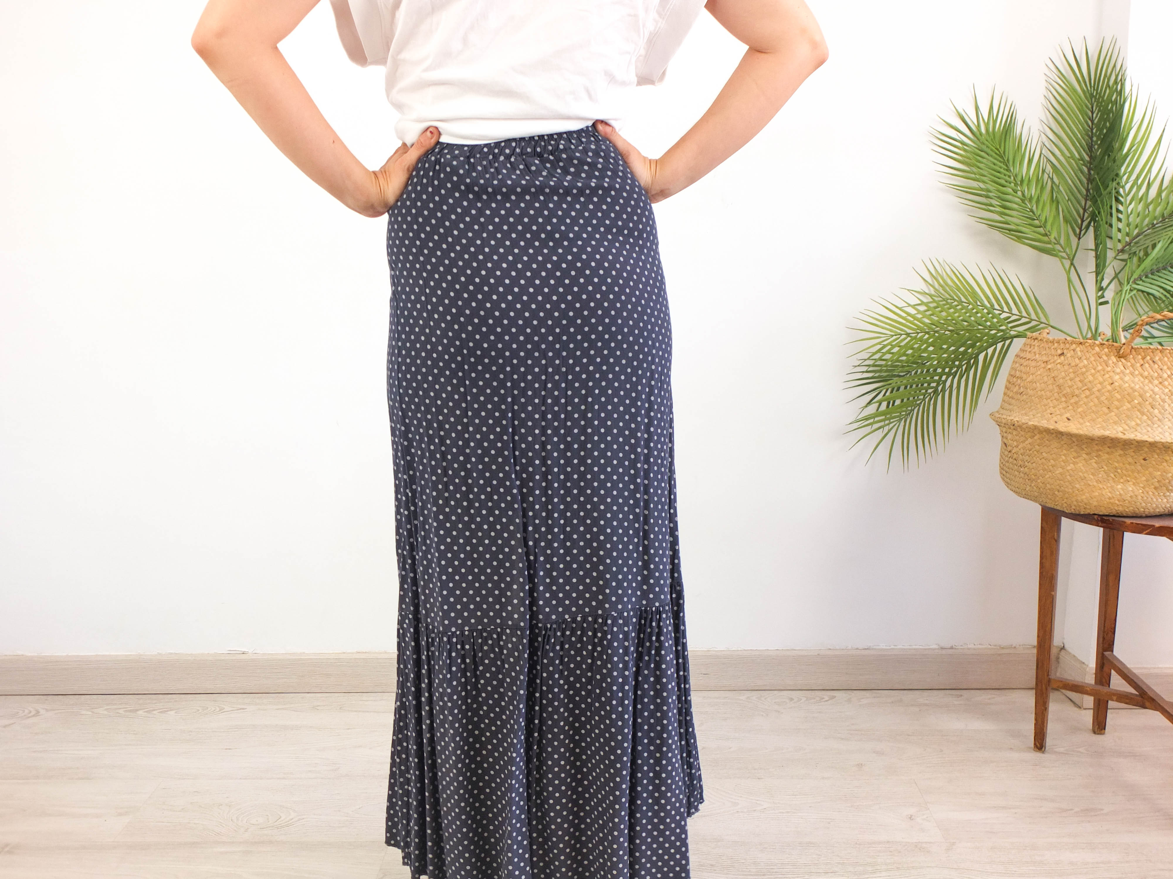 Maxi falda de lunares 90s vintage - Talla M