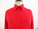 70s red button down shirt with long sleeve - Size M L RebecaVintageShop