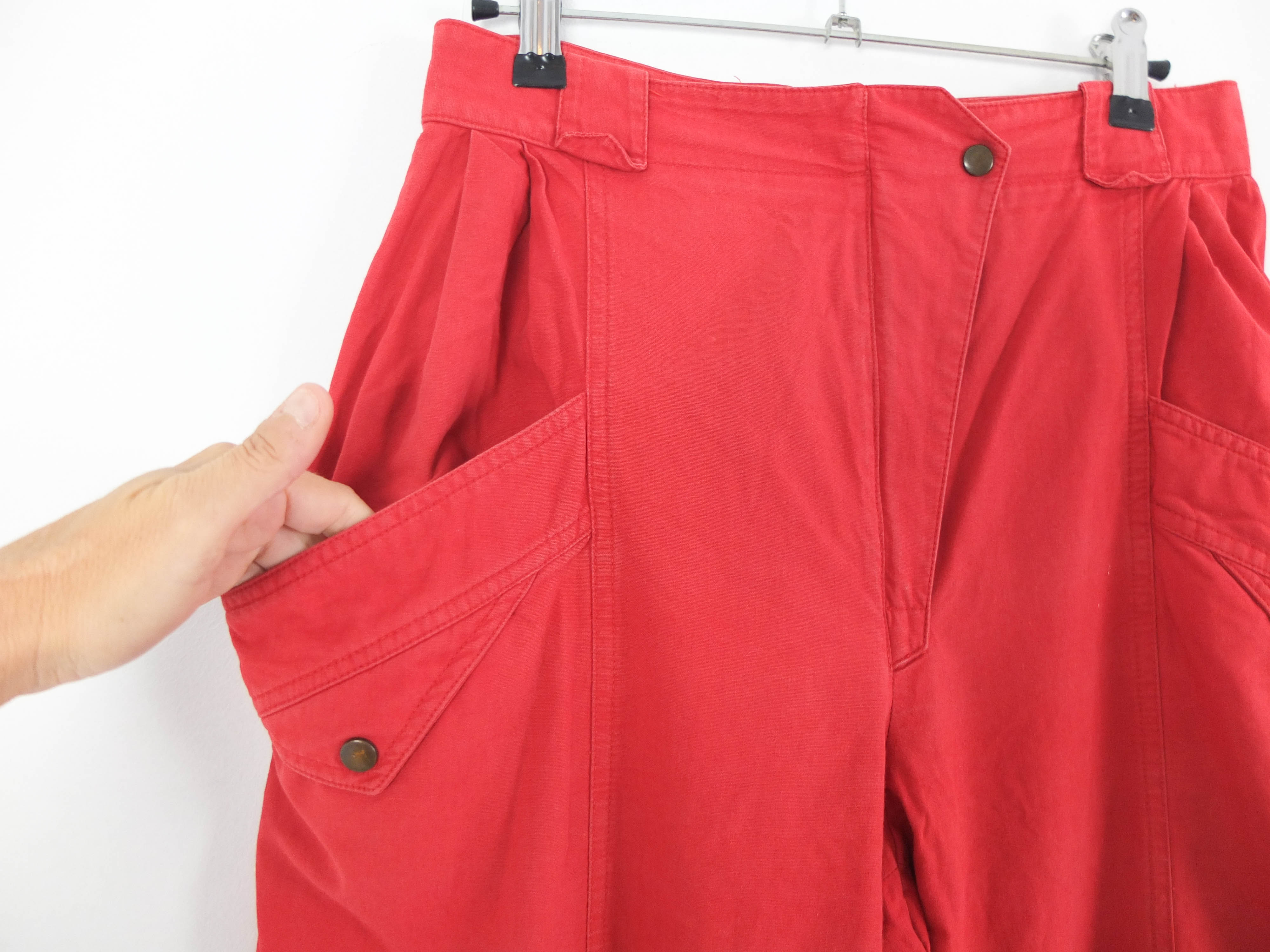 Pantalón de cintura alta rojo 80s vintage de  Burberrys