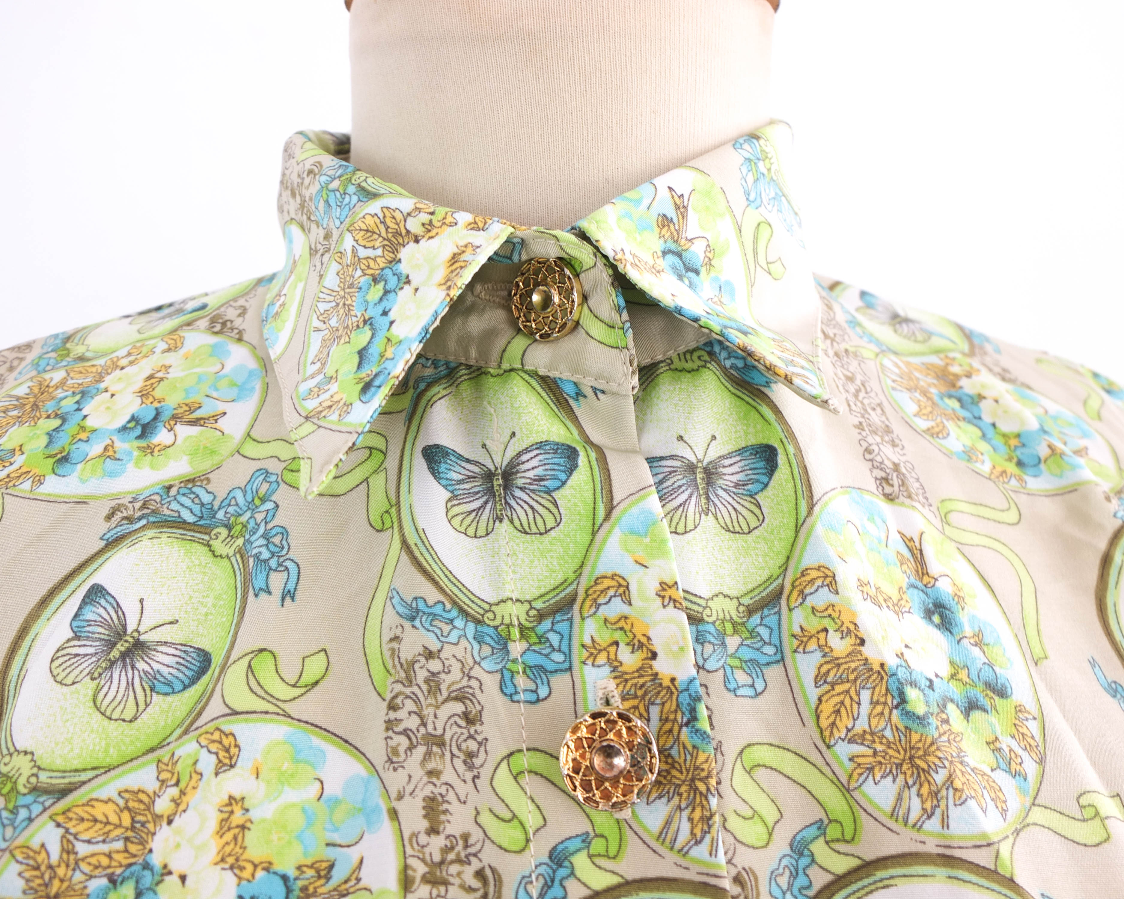 Blusa con estampado de mariposas vintage 80s RebecaVintageShop