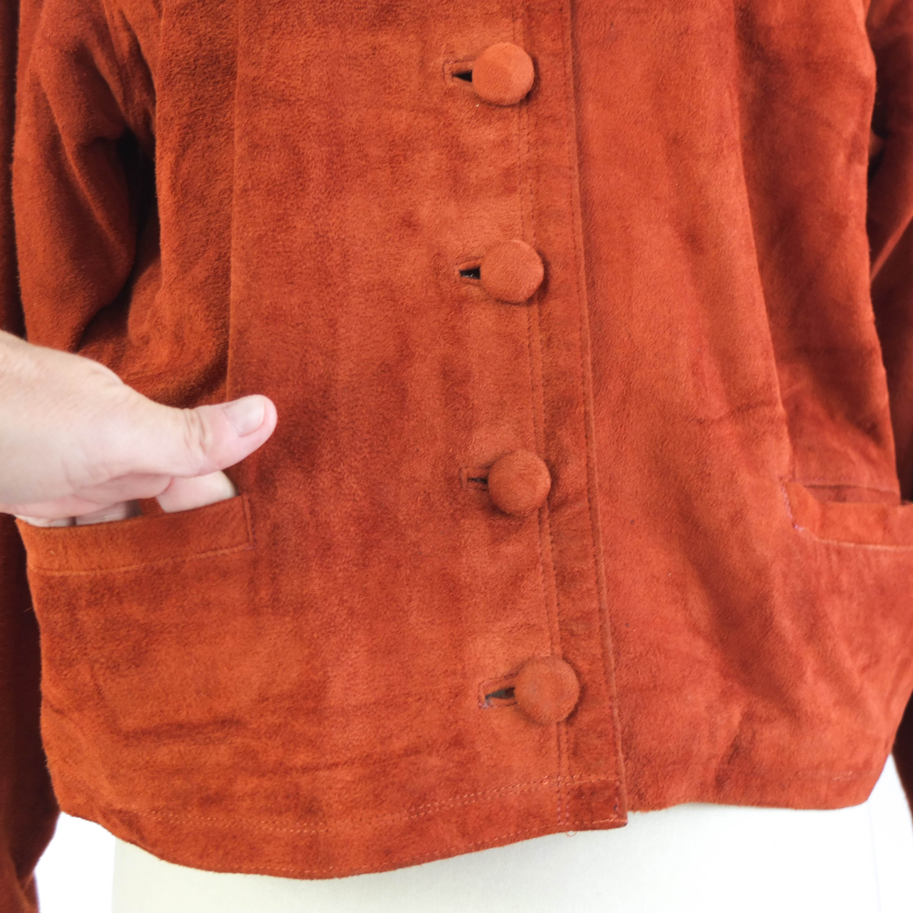 Vintage 80s brown suede jacket - Size L RebecaVintageShop