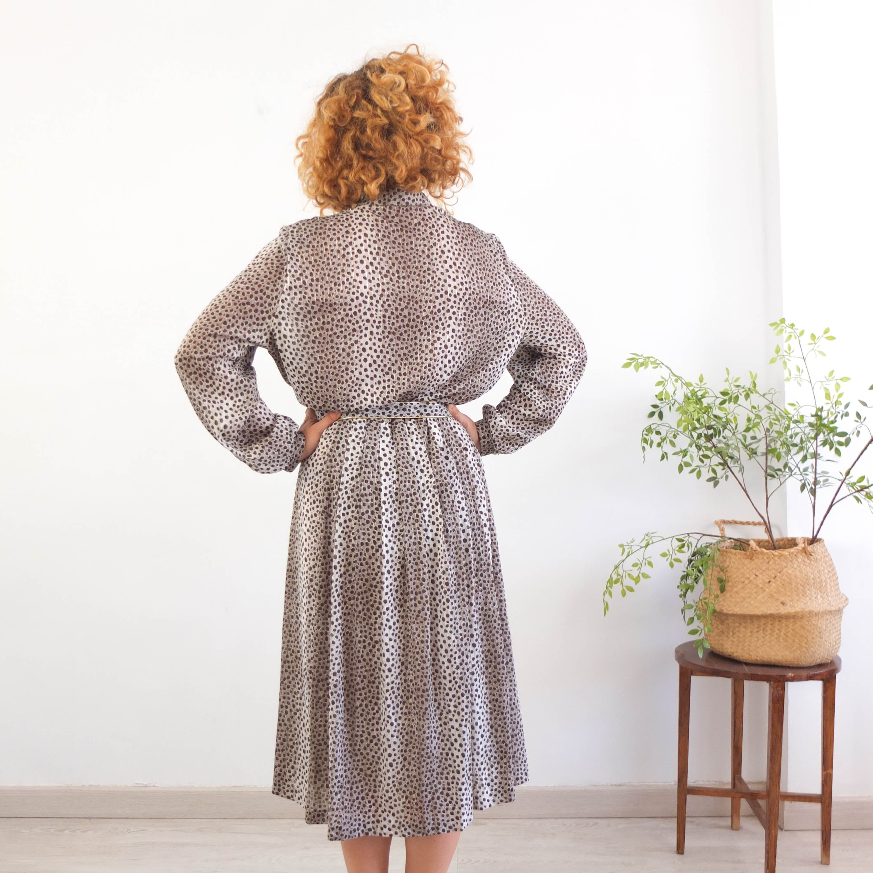 Vintage 80s animal print maxi dress - Size 2XL