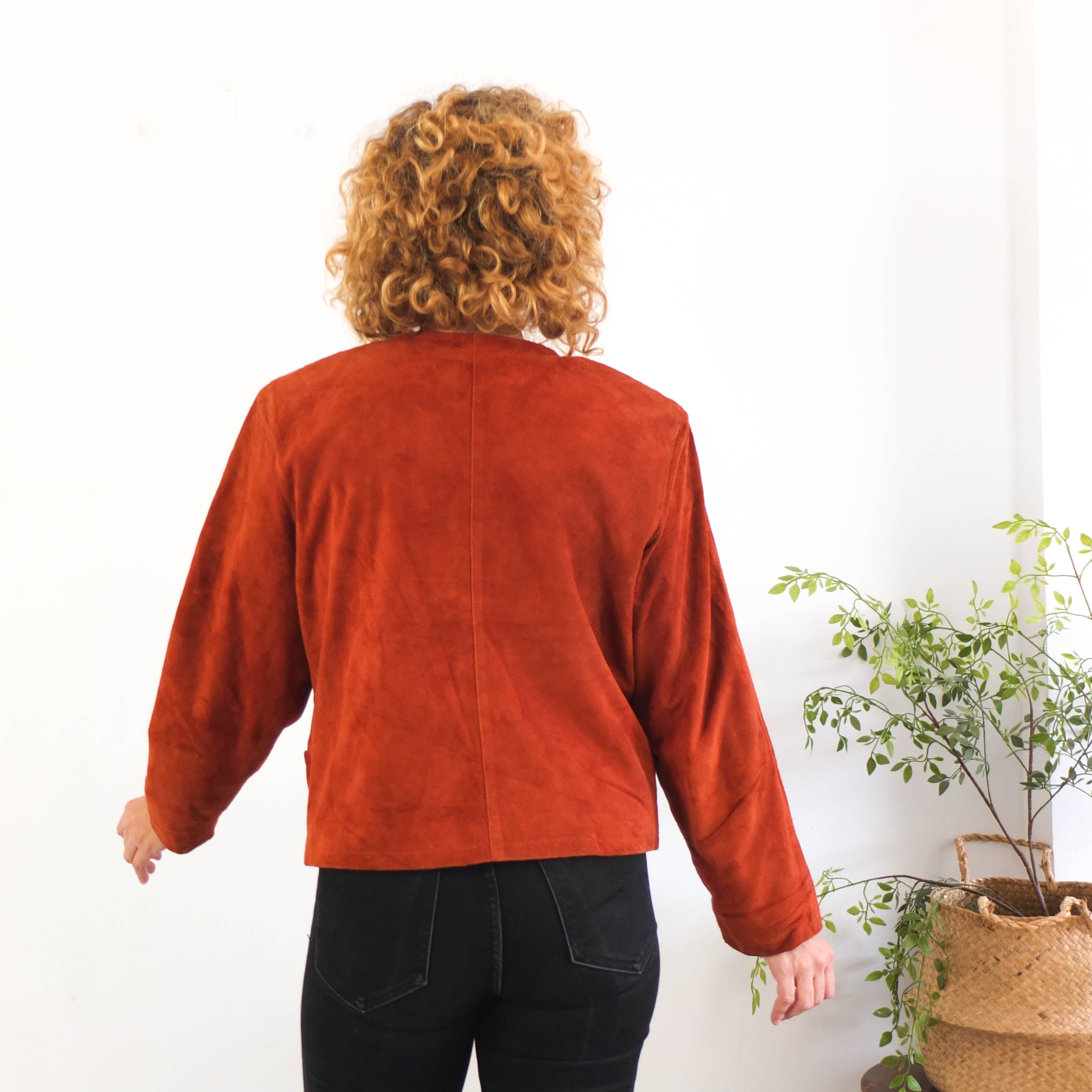 Vintage 80s brown suede jacket - Size L – RebecaVintageShop