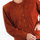Vintage 80s brown suede jacket - Size L RebecaVintageShop
