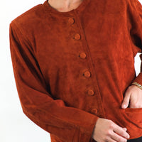 Vintage 80s brown suede jacket - Size L RebecaVintageShop