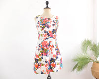 Mini vestido mod de flores 60s vintage - M