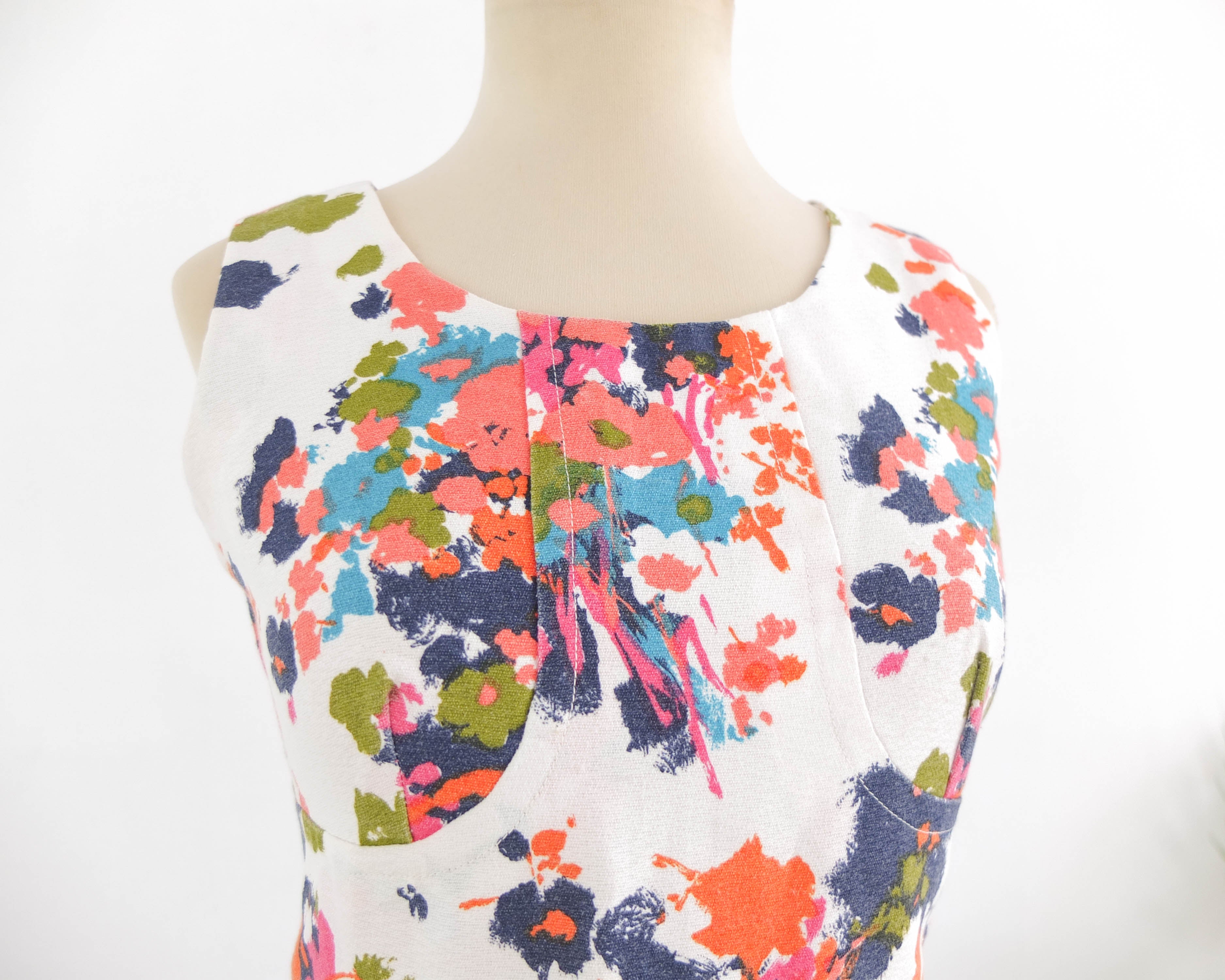 Mini vestido mod de flores 60s vintage - M