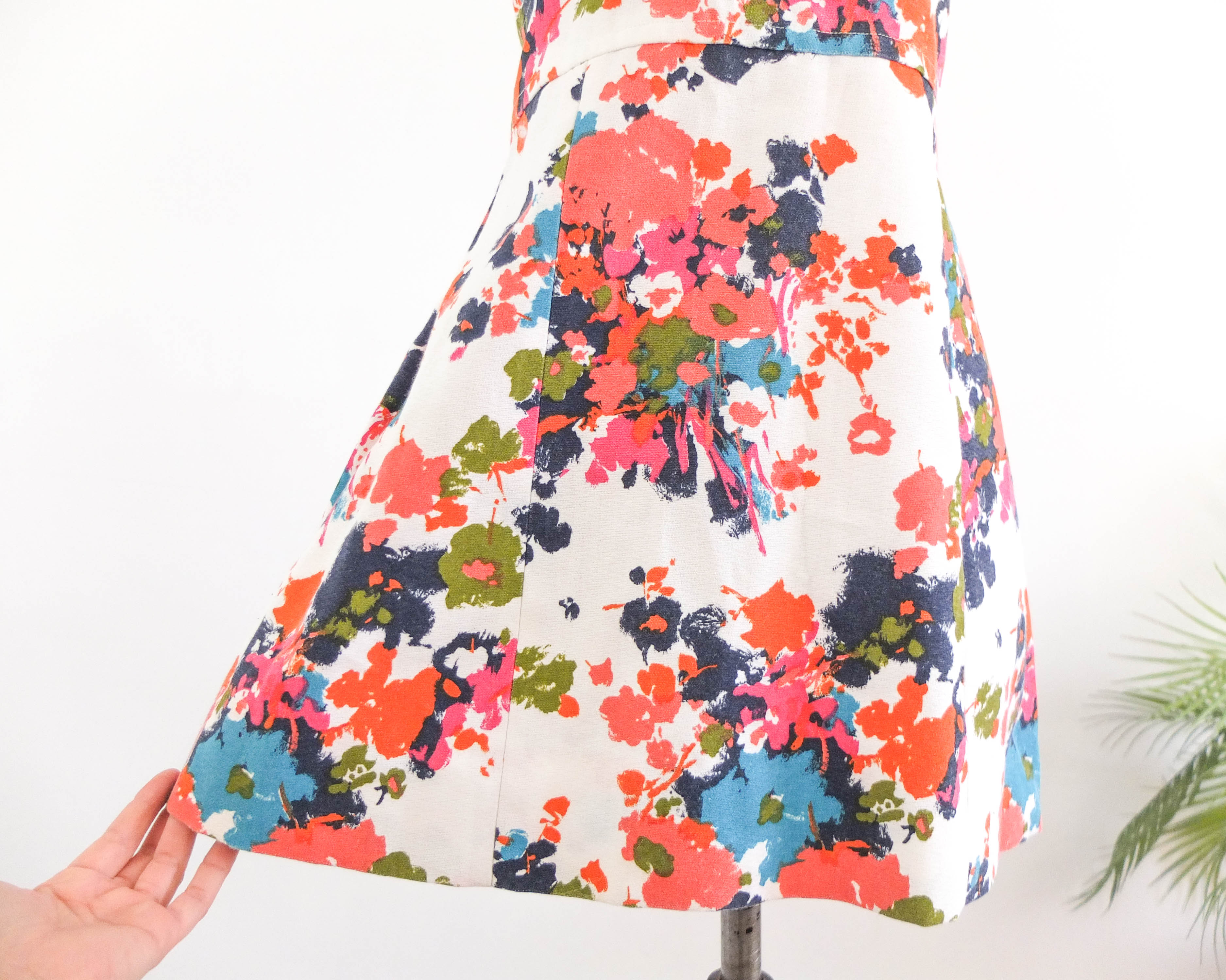 Mini vestido mod de flores 60s vintage - M