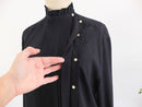 Vintage 80s Black Ruffled Blouse with Puff Sleeve - Size XL RebecaVintageShop