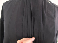 Vintage 80s Black Ruffled Blouse with Puff Sleeve - Size XL RebecaVintageShop