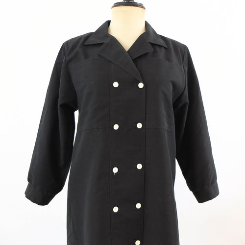 Vestido midi negro 80s vintage RebecaVintageShop